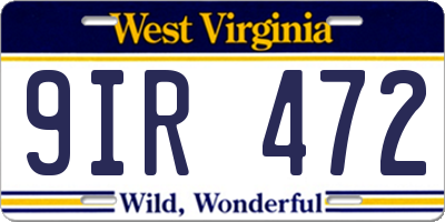 WV license plate 9IR472