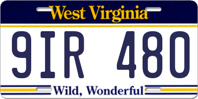 WV license plate 9IR480