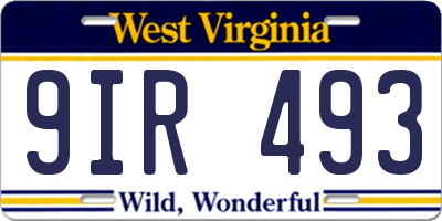 WV license plate 9IR493