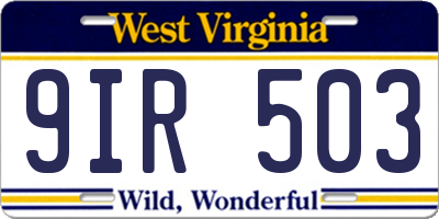 WV license plate 9IR503