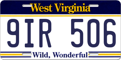 WV license plate 9IR506
