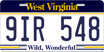 WV license plate 9IR548