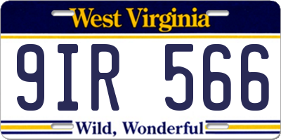 WV license plate 9IR566