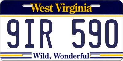 WV license plate 9IR590