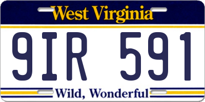 WV license plate 9IR591
