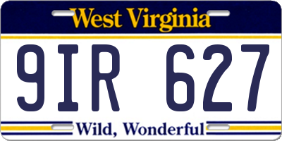 WV license plate 9IR627