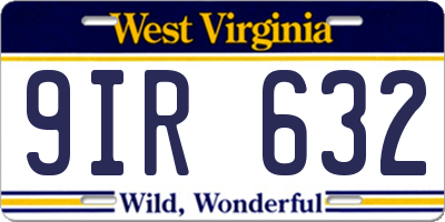 WV license plate 9IR632
