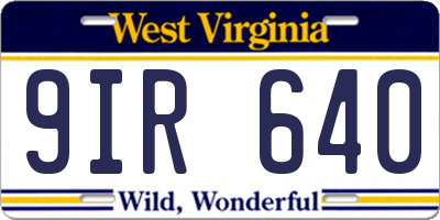 WV license plate 9IR640