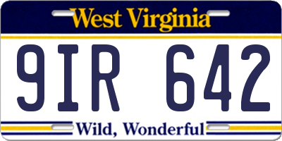 WV license plate 9IR642