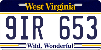 WV license plate 9IR653