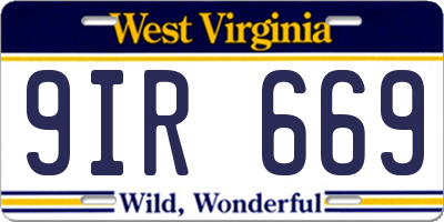 WV license plate 9IR669