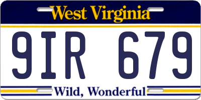 WV license plate 9IR679