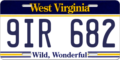 WV license plate 9IR682
