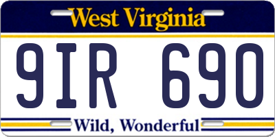 WV license plate 9IR690