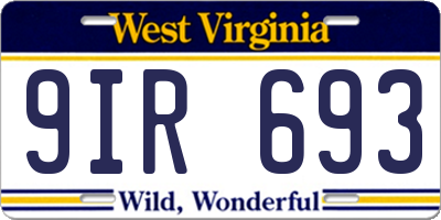 WV license plate 9IR693
