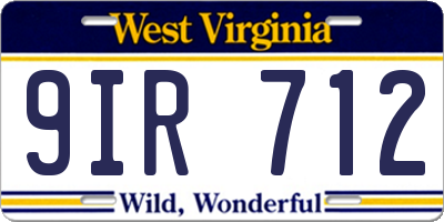 WV license plate 9IR712