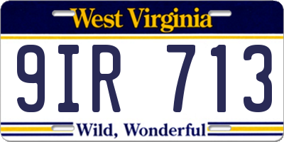 WV license plate 9IR713