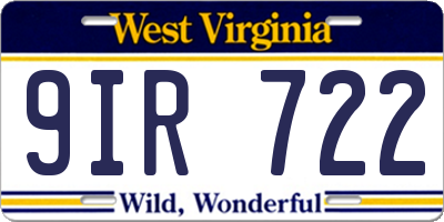 WV license plate 9IR722