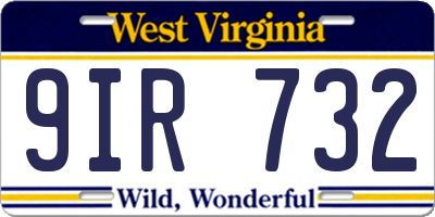 WV license plate 9IR732