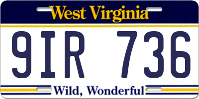 WV license plate 9IR736