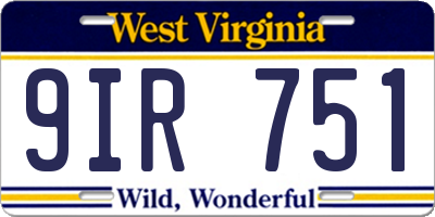 WV license plate 9IR751