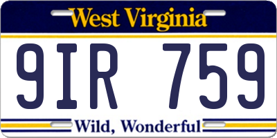WV license plate 9IR759