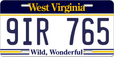 WV license plate 9IR765