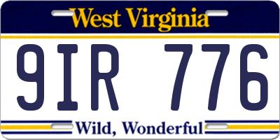 WV license plate 9IR776