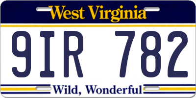 WV license plate 9IR782