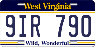 WV license plate 9IR790