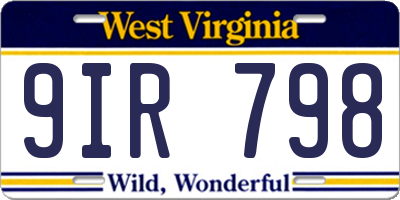 WV license plate 9IR798