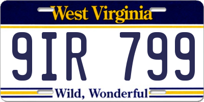 WV license plate 9IR799