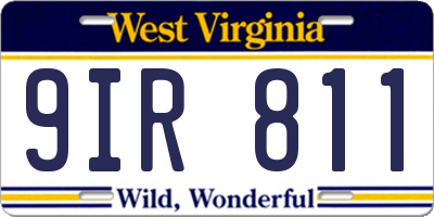 WV license plate 9IR811
