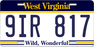 WV license plate 9IR817