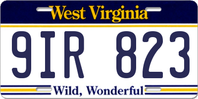 WV license plate 9IR823