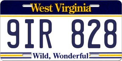 WV license plate 9IR828