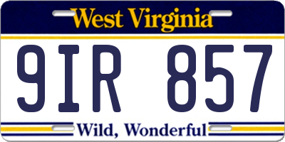 WV license plate 9IR857