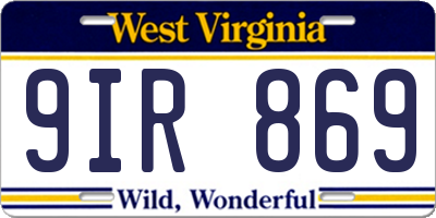 WV license plate 9IR869