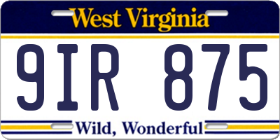 WV license plate 9IR875
