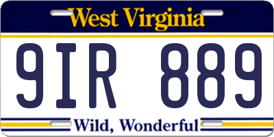 WV license plate 9IR889