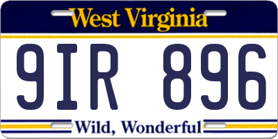 WV license plate 9IR896