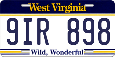 WV license plate 9IR898