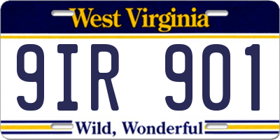 WV license plate 9IR901