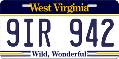 WV license plate 9IR942