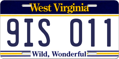 WV license plate 9IS011