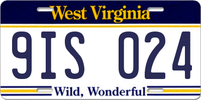WV license plate 9IS024