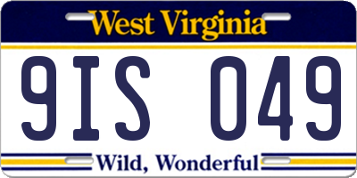 WV license plate 9IS049