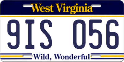 WV license plate 9IS056