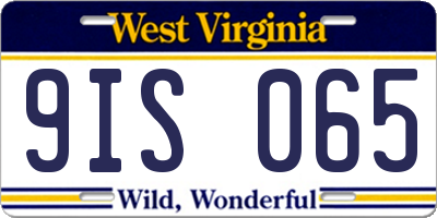 WV license plate 9IS065
