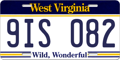 WV license plate 9IS082